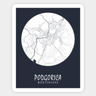 Podgorica, Montenegro City Map - Full Moon Magnet